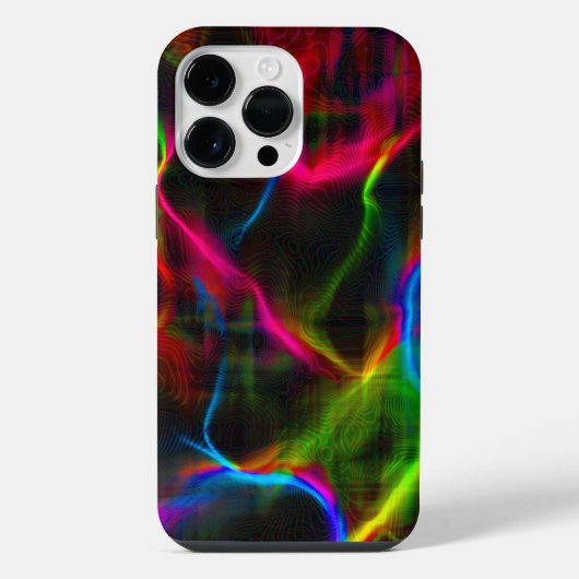 かわいいカラフルな抽象的なライン iPhoneケース (裏面)