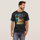 かわいいカラフルな抽象的な犬のTシャツ Tシャツ (正面フル)