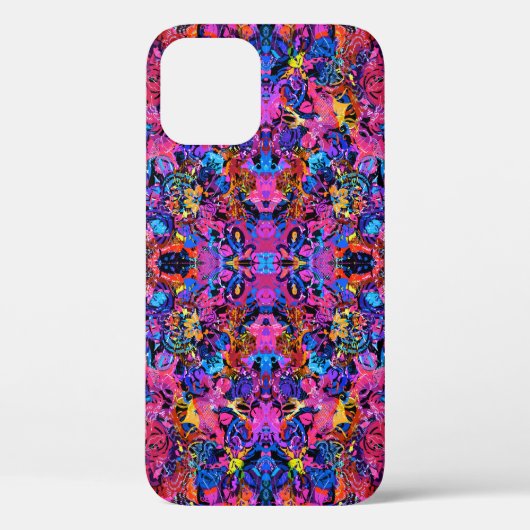 かわいいカラフルな抽象的な花柄 Case-Mate iPhoneケース (裏面)
