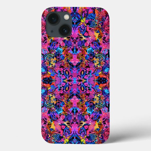 かわいいカラフルな抽象的な花柄 Case-Mate iPhoneケース (裏面)