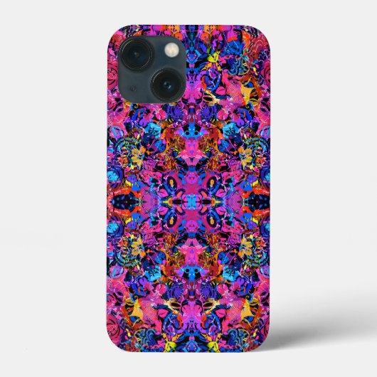 かわいいカラフルな抽象的な花柄 Case-Mate iPhoneケース (裏面)