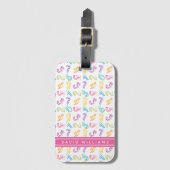 かわいいカラフルな数字パターン子供カスタムネーム ラゲッジタグ (正面縦)