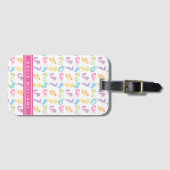 かわいいカラフルな数字パターン子供カスタムネーム ラゲッジタグ (正面横)