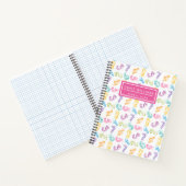 かわいいカラフルな数字パターン子供名前学校 ノートブック (内部)