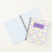 かわいいカラフルな数字パターン子供名前学校  ノートブック (内部)