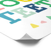 かわいいカラフルな歯を磨こう楽しい子供のトイレ ポスター (角)