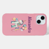 かわいいカラフルな水彩ユニコーン Case-Mate iPhoneケース (裏面 (横))