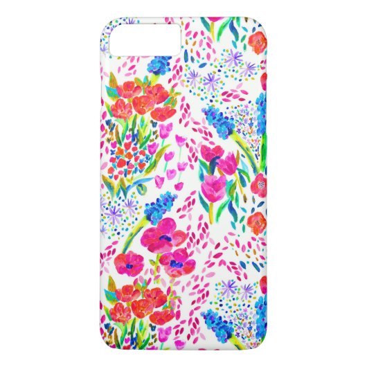 かわいいカラフルな水彩花柄 Case-Mate iPhoneケース (裏面)