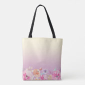 かわいいカラフルな水彩花 トートバッグ (裏面)