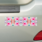 かわいいカラフルな水彩花 バンパーステッカー (車上)