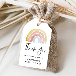 かわいいカラフルな水彩虹のベイビーシャワー ギフトタグ