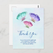 かわいいカラフルな水彩蝶々ありがとうございます ポストカード (正面/裏面)