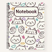 かわいいカラフルな猫の子供用ノートブック