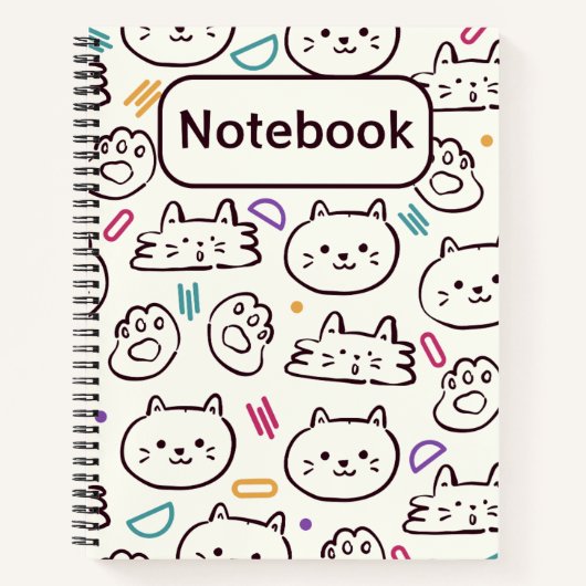 かわいいカラフルな猫の子供用ノートブック ノートブック (正面)