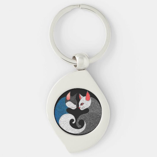かわいいカラフルな猫 キーホルダー (正面)
