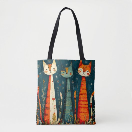 かわいいカラフルな猫 トートバッグ (正面)