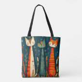 かわいいカラフルな猫 トートバッグ (裏面)