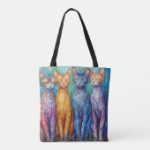 かわいいカラフルな猫 トートバッグ (裏面)