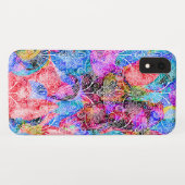 かわいいカラフルな白い花の模様 Case-Mate iPhoneケース (裏面(横))