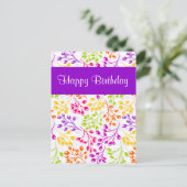 かわいいカラフルな秋の果物 誕生日ポストカード ポストカード (スタンド正面)