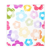 かわいいカラフルな花の女の子らしい明るい花柄 ノートパッド (正面)