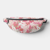 かわいいカラフルな花柄ピンクのカスタムガール ファニーパック (レイダウン)