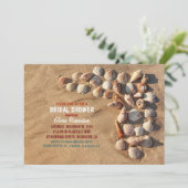 かわいいカラフルな貝殻 ビーチ ブライダルシャワー 招待状 (スタンド正面)