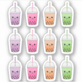 かわいいカラフルな飲茶カップのbujōプランナー シール (正面)