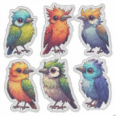 かわいいカラフルな鳥のステッカーセット 子供用 🐦 シール (正面)
