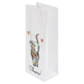 かわいいカラフルねこワインバッグ ワインギフトバッグ (正面アングル)