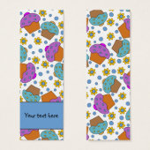 かわいいカラフルのカップケーキと花デザインしおり (正面&裏面)