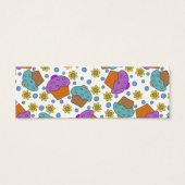 かわいいカラフルのカップケーキと花デザインしおり (裏面)