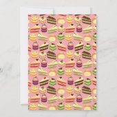 かわいいカラフルのケーキのイラストレーションの花嫁のお茶会 招待状 (裏面)