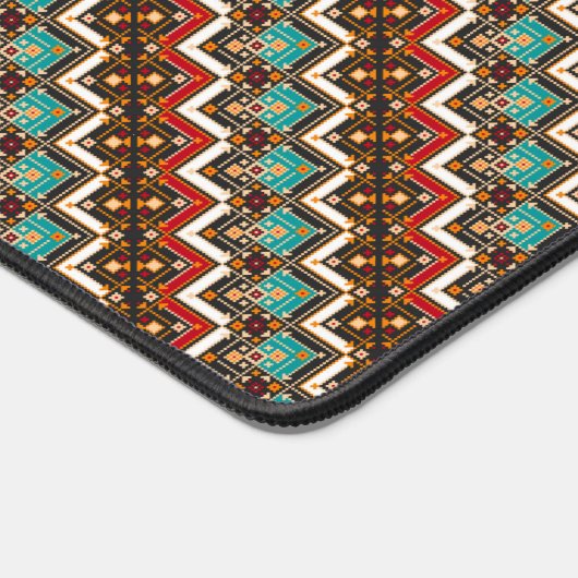 かわいいカラフルのシームレスなウクライナパターン デスクマット (コーナー)