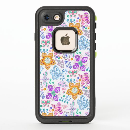 かわいいカラフルのシームレスな花のパターン LifeProof iPhoneケース (裏面)