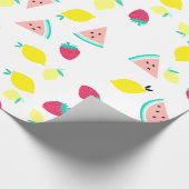 かわいいカラフルの夏のフルーツ ラッピングペーパー (角)
