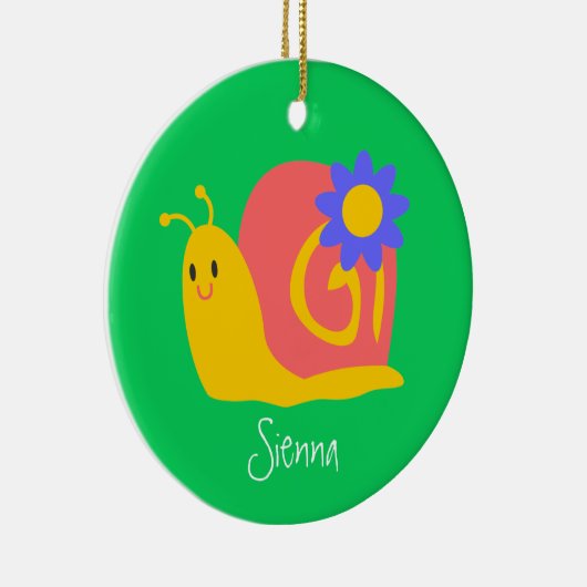 かわいいカラフルの子供のカタツムリデザイン セラミックオーナメント (右)