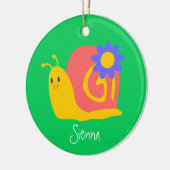 かわいいカラフルの子供のカタツムリデザイン セラミックオーナメント (左)