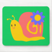 かわいいカラフルの子供のカタツムリデザイン マウスパッド (正面)