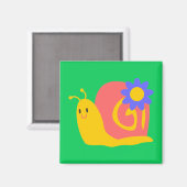 かわいいカラフルの子供のカタツムリデザイン マグネット (正面/裏面)