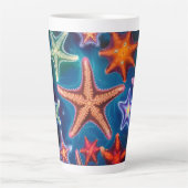 かわいいカラフルの小さな海の魚 カフェラテマグ (正面)