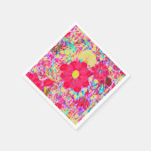 かわいいカラフルの明るい花 スタンダードカクテルナプキン (角)