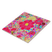 かわいいカラフルの明るい花 タイル (側面)