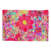 かわいいカラフルの明るい花 枕カバー (裏面-左)