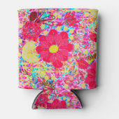 かわいいカラフルの明るい花 缶クーラー (正面)