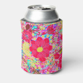 かわいいカラフルの明るい花 缶クーラー (缶裏面)