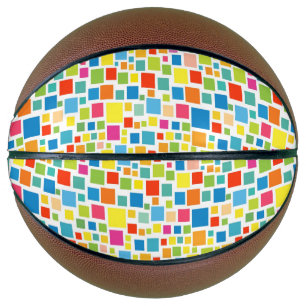 かわいいカラフルの正方形のパターンのネックタイ バスケットボール