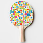 かわいいカラフルの正方形のパターン 卓球ラケット (裏面)