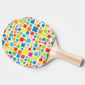 かわいいカラフルの正方形のパターン 卓球ラケット (横)