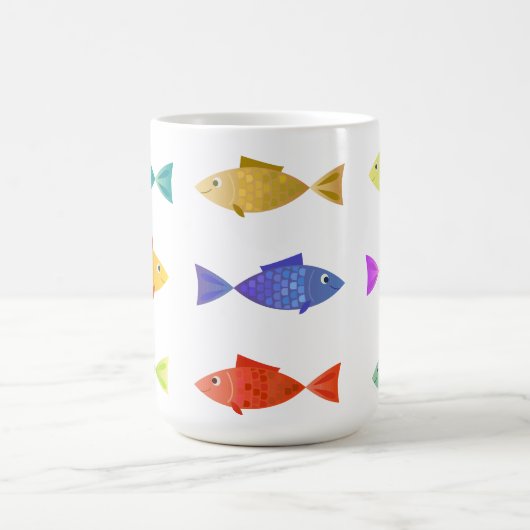 かわいいカラフルの海魚 コーヒーマグカップ (中央)